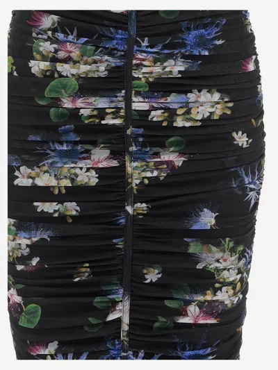 Blumarine Stretch Fabric Midi Skirt In Black