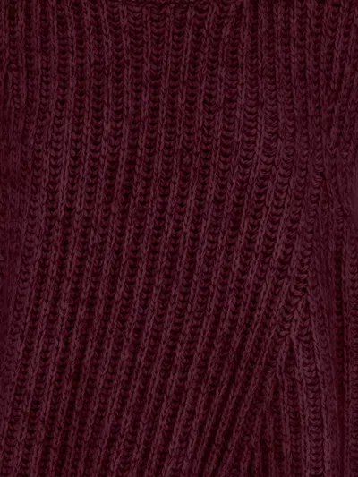 Sa Su Phi Sleeveless Ribbed Wool Blend Jumper In Red