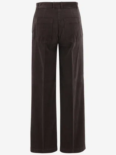 Ql2 Mami Stretch Cotton Pants In Brown