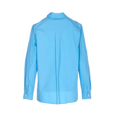 Pinko Long Sleeve Top Embroidered Logo In Blue