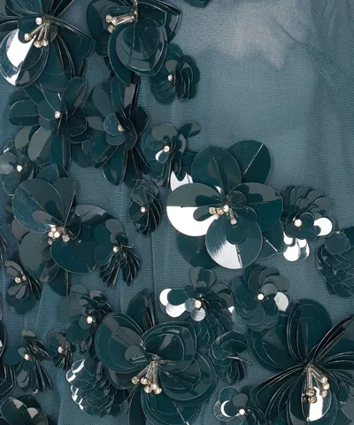 Pinko Sleeveless Scoop Neck Top Sequins In Green