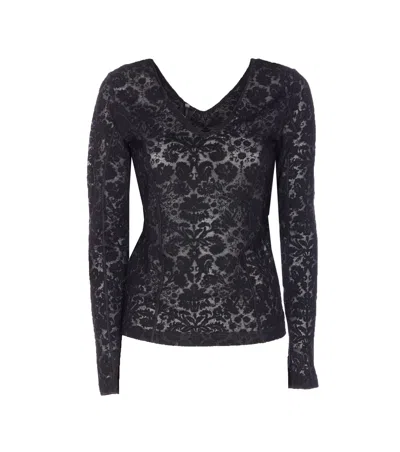 Pinko Michetti Long Sleeves Top In Black