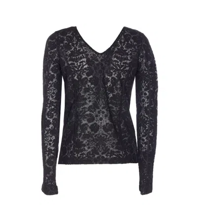 Pinko Michetti Long Sleeves Top In Black