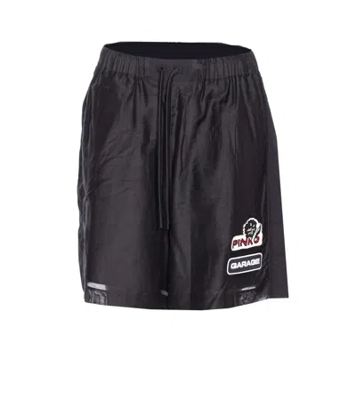 Pinko Bermuda Shorts With Back Pocket And Elasticized Waist In Black