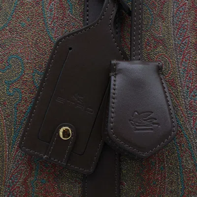 Etro Paisley Travel Bag Leather Trim Tag In Brown
