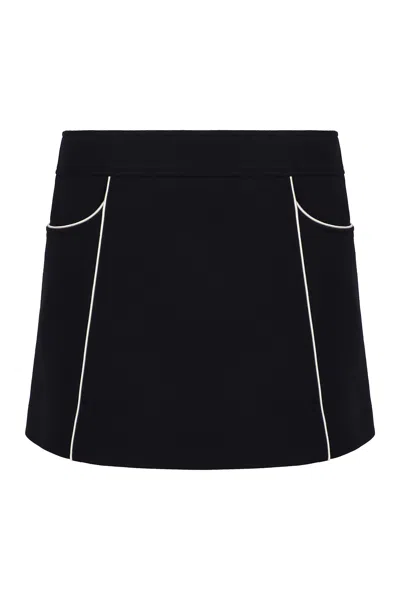 Celine Wool Mini Skirt In Black