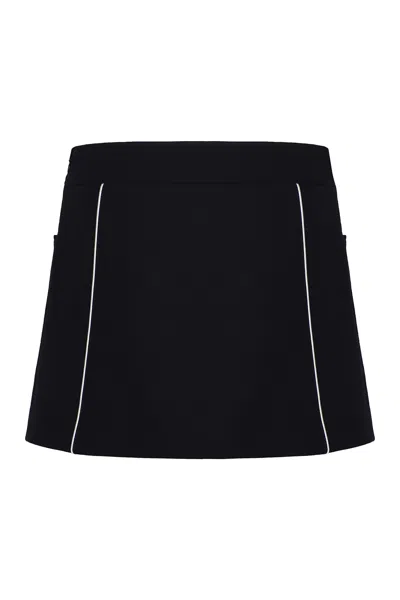 Celine Wool Mini Skirt In Black