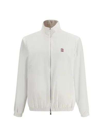 Brunello Cucinelli Reversible Zip-up Lightweight Jacket In White