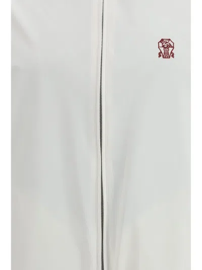 Brunello Cucinelli Reversible Zip-up Lightweight Jacket In White
