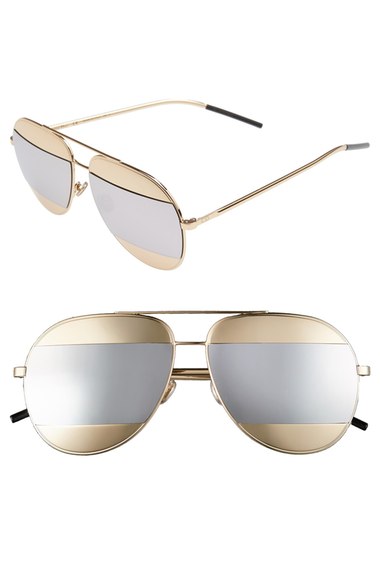 dior split 59mm metal aviator sunglasses