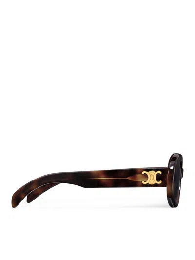 Celine Triomphe 01 Sunglasses In Blonde Havana Acetate In Brown