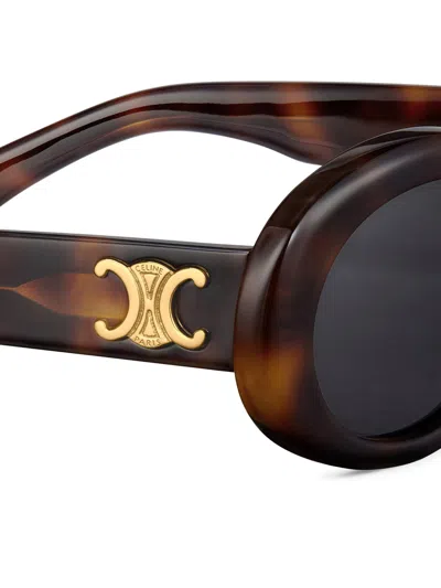 Celine Triomphe 01 Sunglasses In Blonde Havana Acetate In Brown