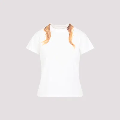 Mm6 Maison Margiela Patterned Crewneck T-shirt In White