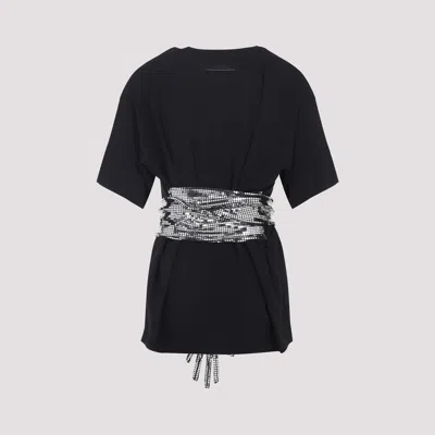 Mm6 Maison Margiela Roundneck Label T-shirt In Black