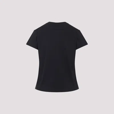 Mm6 Maison Margiela Crewneck T-shirt With Rectangular Applique And Design In Black