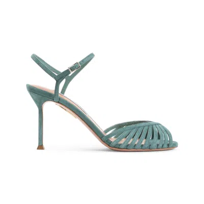 Aquazzura 85mm Hold Me Cut-out Heeled Sandals In Blue