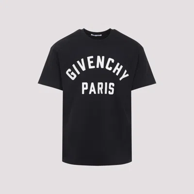Givenchy Men Black Crewneck T-shirt With Maxi Logo Lettering On The Front In Cotton Man