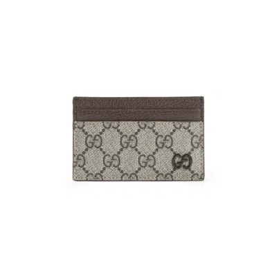 Gucci Men Gg Cardholder With Gg Details In Neutral