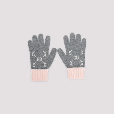 Gucci Gg-jacquard Gloves Knit In Gray