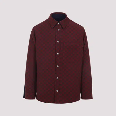 Gucci Blue Jacket With Classic Collar And Reversible Design In Cotton Man In Blue