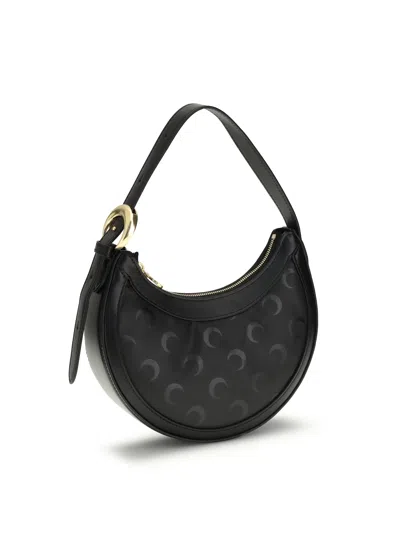 Marine Serre Moon Canvas Eclips Mini Bag Woman Black In Black
