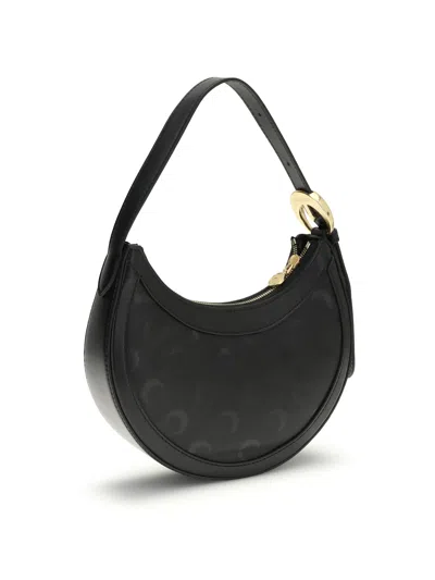 Marine Serre Moon Canvas Eclips Mini Bag Woman Black In Black