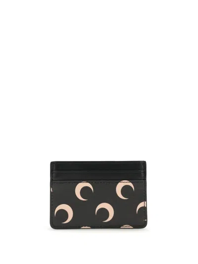 Marine Serre Moon Charm Card Holder In Brown