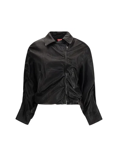 Diesel Women Cuir-bouilli Belted Jacket