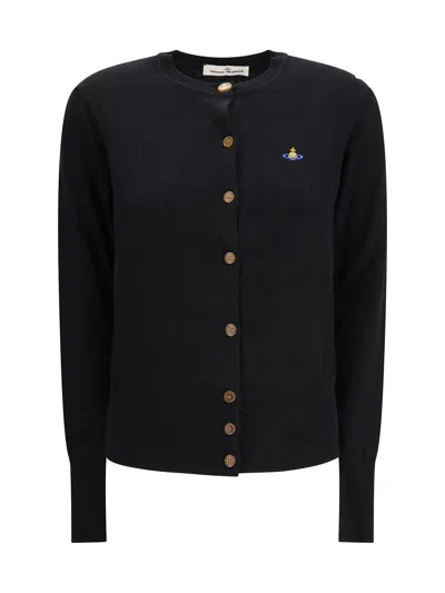 Vivienne Westwood Knitwear Crewneck Embroidered Logo Long Sleeves In Blue