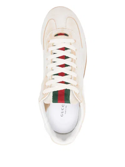 Gucci Women Leather Sneakers In White