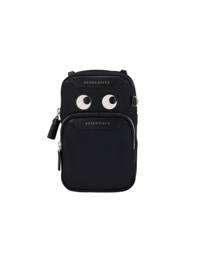 Anya Hindmarch Black Nylon Eyes Essentials Crossbody Bag In Black