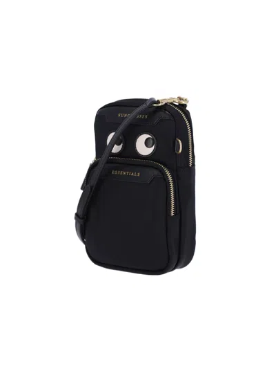 Anya Hindmarch Black Nylon Eyes Essentials Crossbody Bag In Black