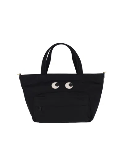 Anya Hindmarch Women Black Nylon Mini Eyes Handbag