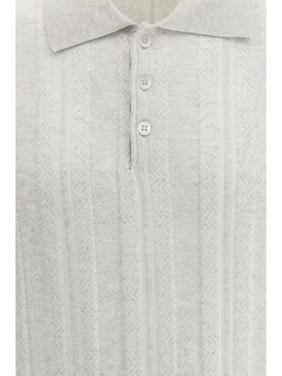 Brunello Cucinelli Button-fastening Short-sleeve Polo Shirt In Gray