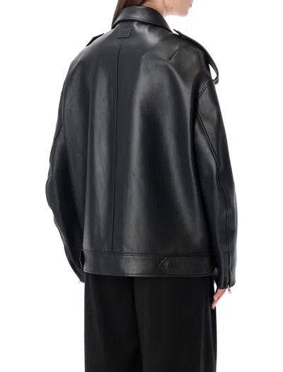 Acne Studios Black Leather Biker Jacket In Black