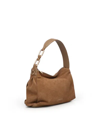 Biasia Zip Detail Shoulder Bag In Brown