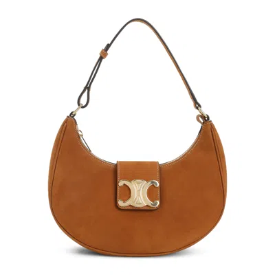 Celine Women Medium Ava Triomphe Leather Crossbody Bag In Sand