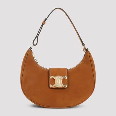 Celine Women Medium Ava Triomphe Leather Crossbody Bag In Sand
