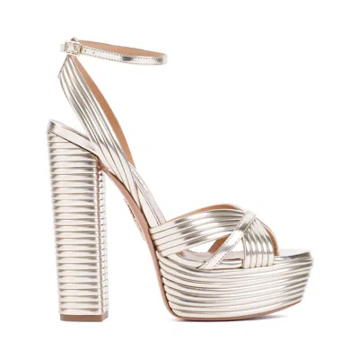 Aquazzura Gold Ankle-strap Heels In Gold