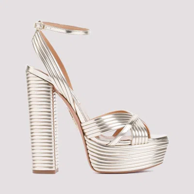 Aquazzura Gold Ankle-strap Heels In Gold