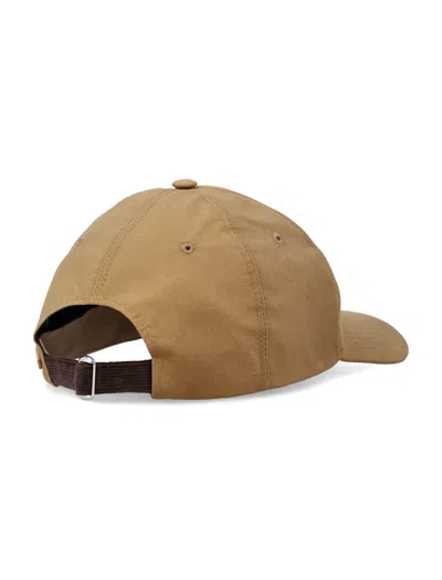Jw Anderson Waxed Cotton Cap In Brown