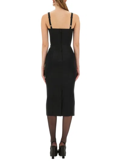 Dolce & Gabbana Women Satin Bustier Longuette Dress In Black