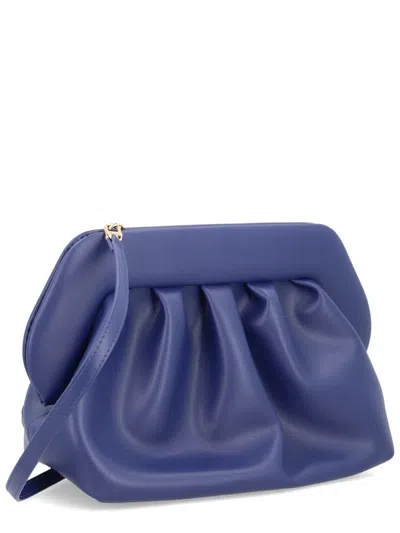 Themoirè Modern Pleated Clutch Wrist Strap In Blue