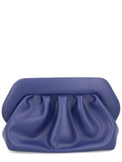 Themoirè Modern Pleated Clutch Wrist Strap In Blue