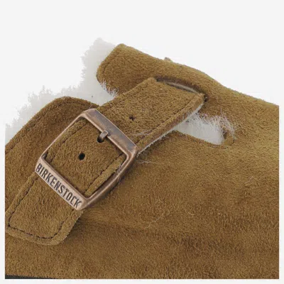 Birkenstock Boston Mules With Shearling In Nude