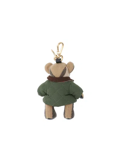 Burberry Thomas Teddy Bear Keyring Charm In Green