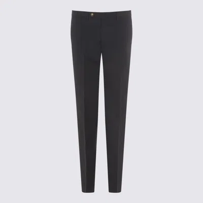 Berwich Black Virgin Wool Pants In Brown