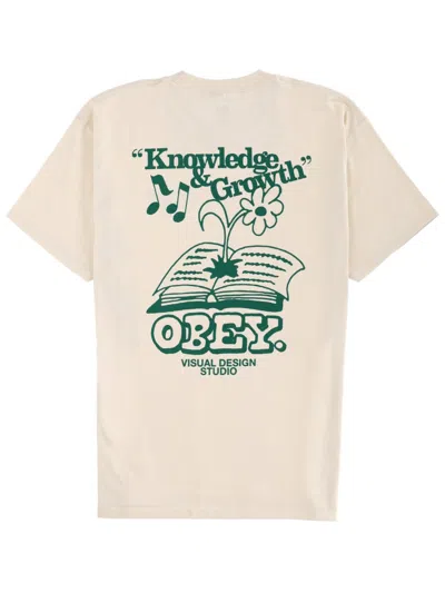 Obey Knowledge & Growth T-shirt In Neutral