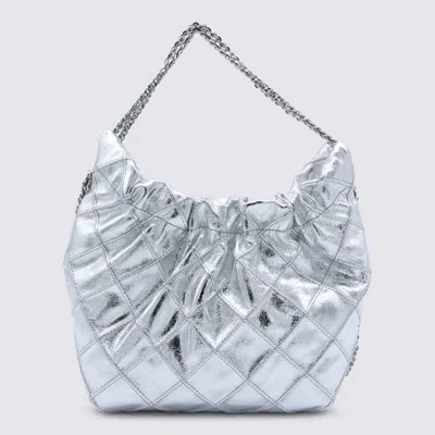 Tory Burch Silver Leather Crossbody Bag In Silver