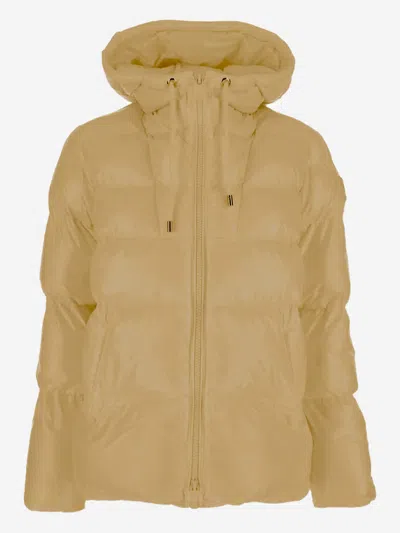 Pinko Nylon Padded Down Jacket In Brown